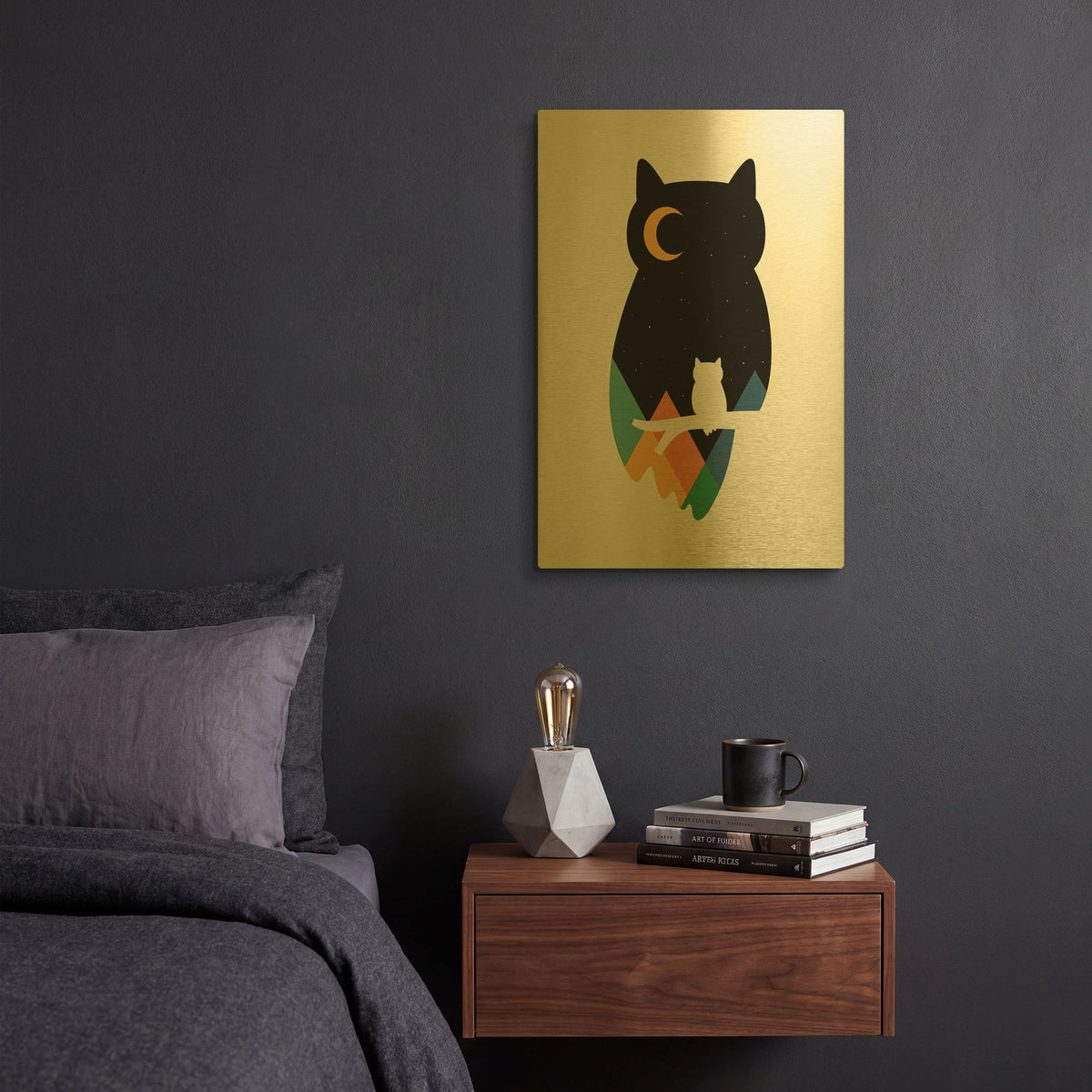'Eye On Owl' By Andy Westface Gold Metal Wall Art