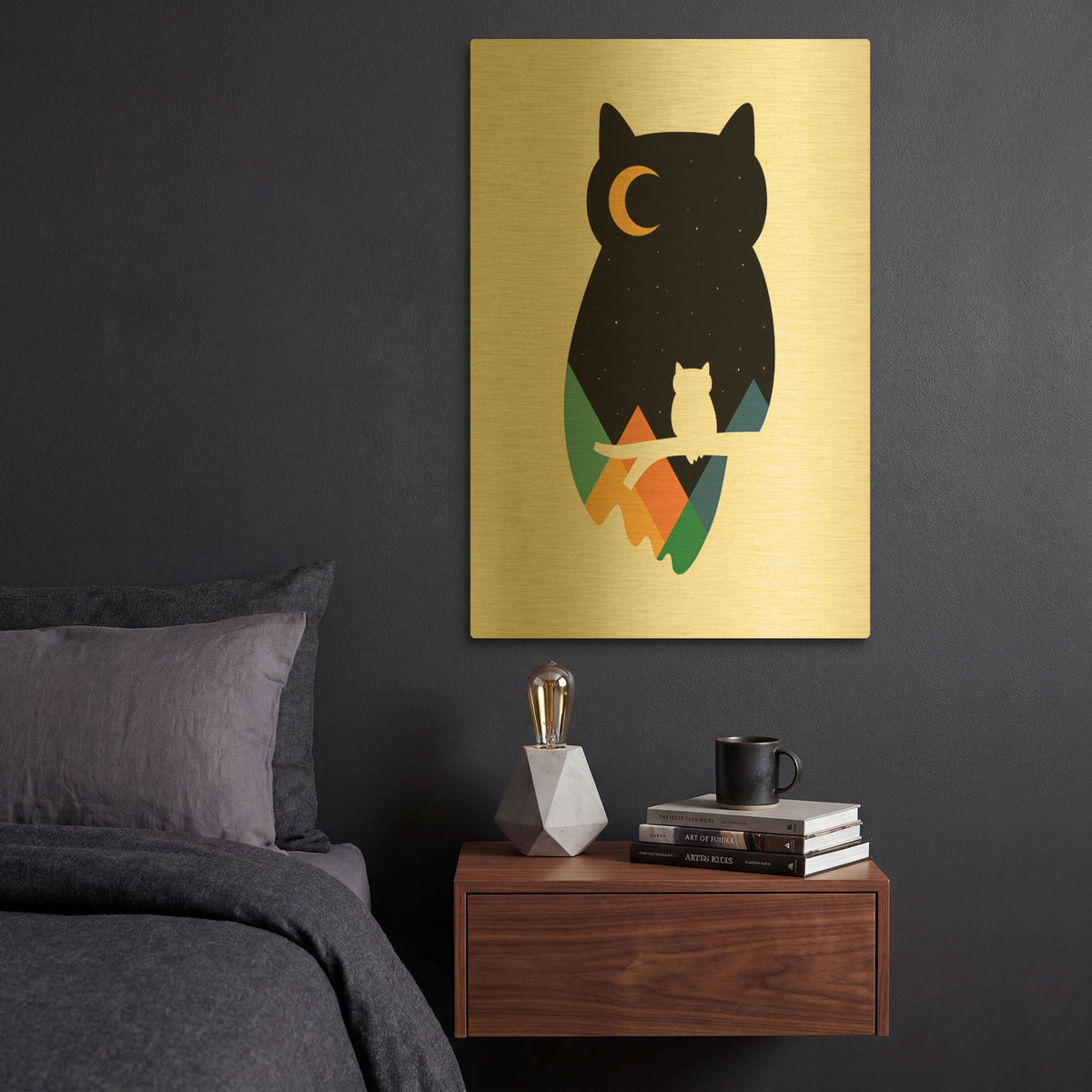 'Eye On Owl' By Andy Westface Gold Metal Wall Art