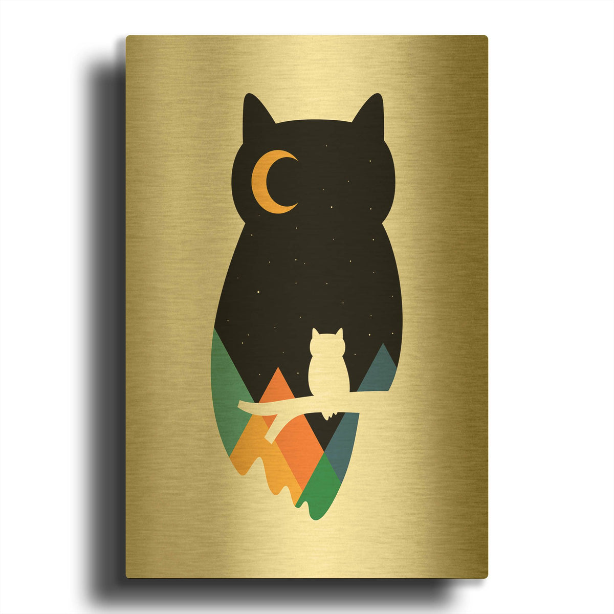 'Eye On Owl' By Andy Westface Gold Metal Wall Art