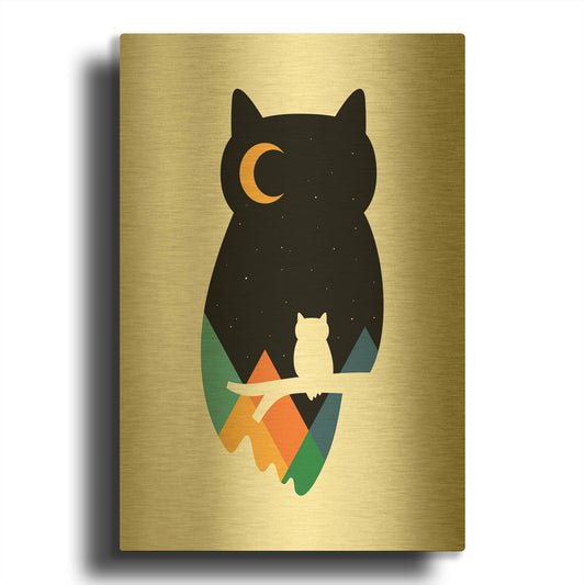 'Eye On Owl' By Andy Westface Gold Metal Wall Art