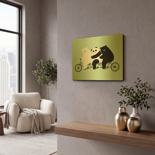 'Family Time' By Andy Westface Gold Metal Wall Art