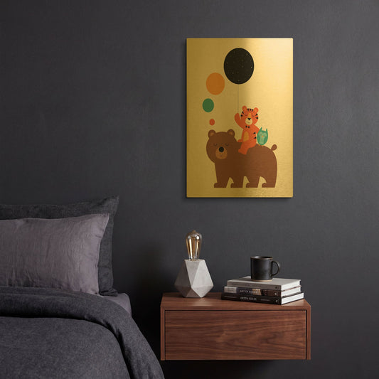 'Little Explorer' By Andy Westface Gold Metal Wall Art