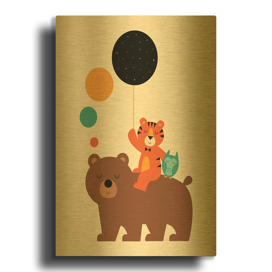 'Little Explorer' By Andy Westface Gold Metal Wall Art