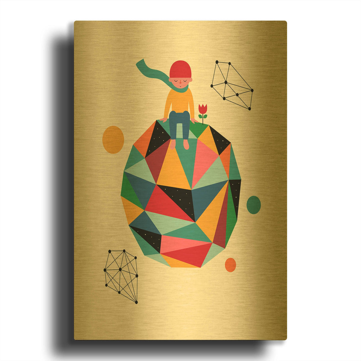 'Lonely Planet' By Andy Westface Gold Metal Wall Art