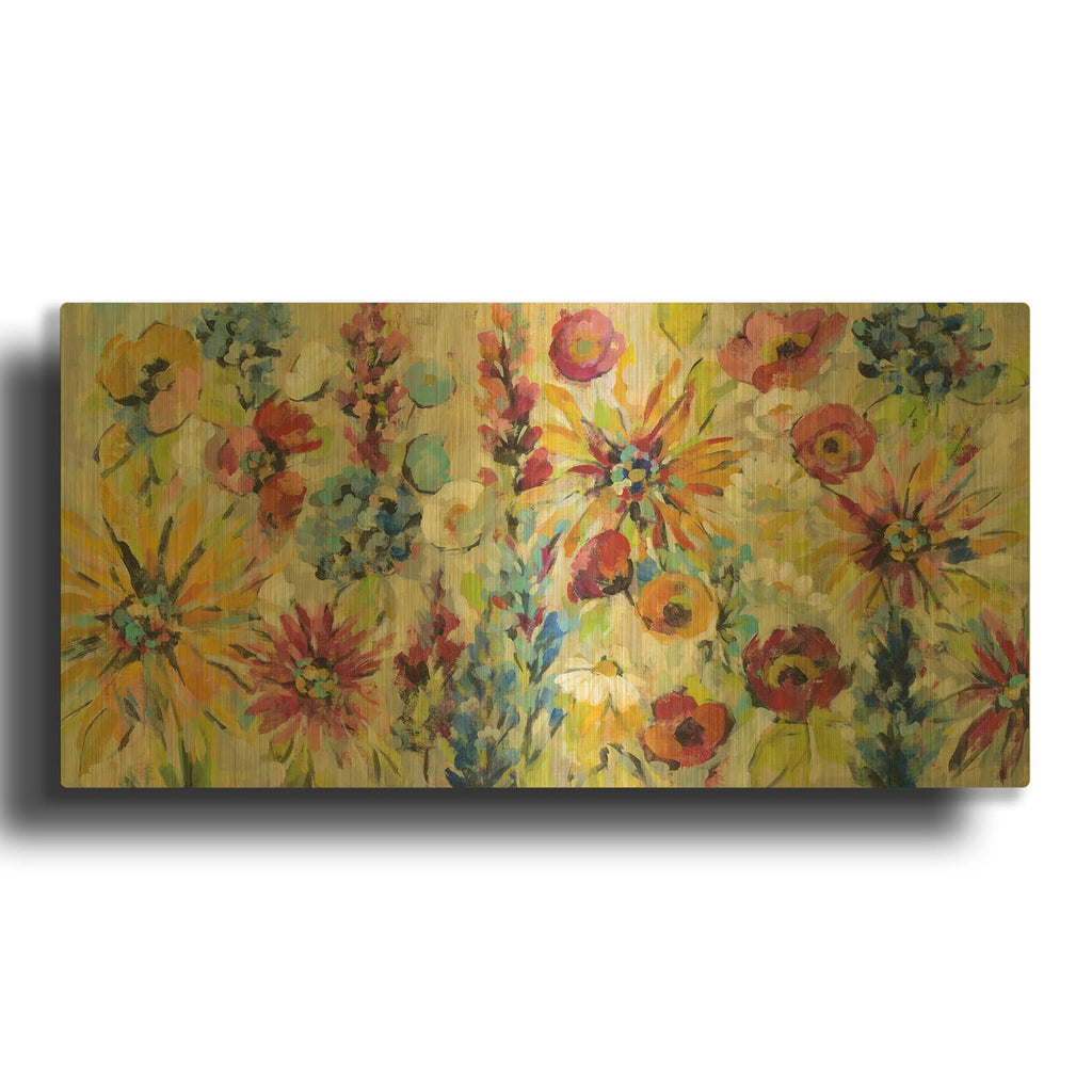 'May Garden' By Silvia Vassileva Gold Metal Wall Art
