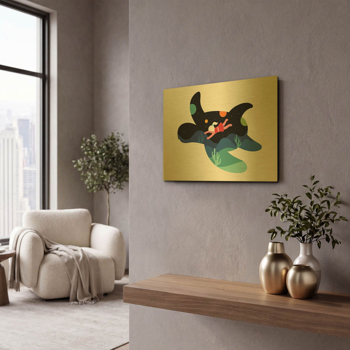 'Ocean Roaming' By Andy Westface Gold Metal Wall Art
