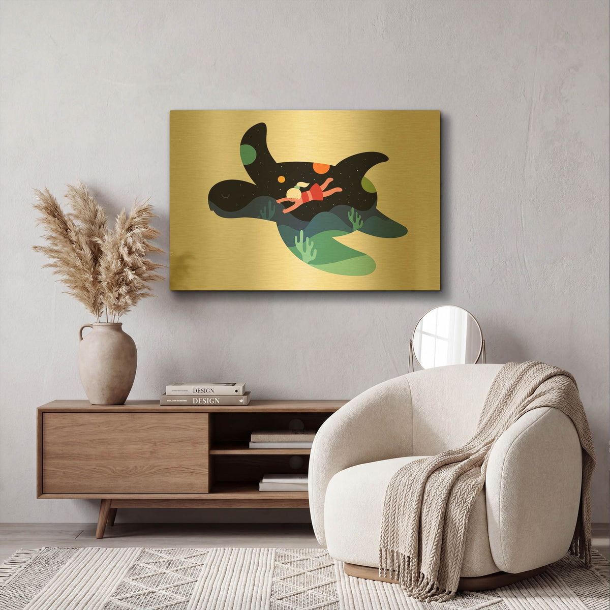'Ocean Roaming' By Andy Westface Gold Metal Wall Art