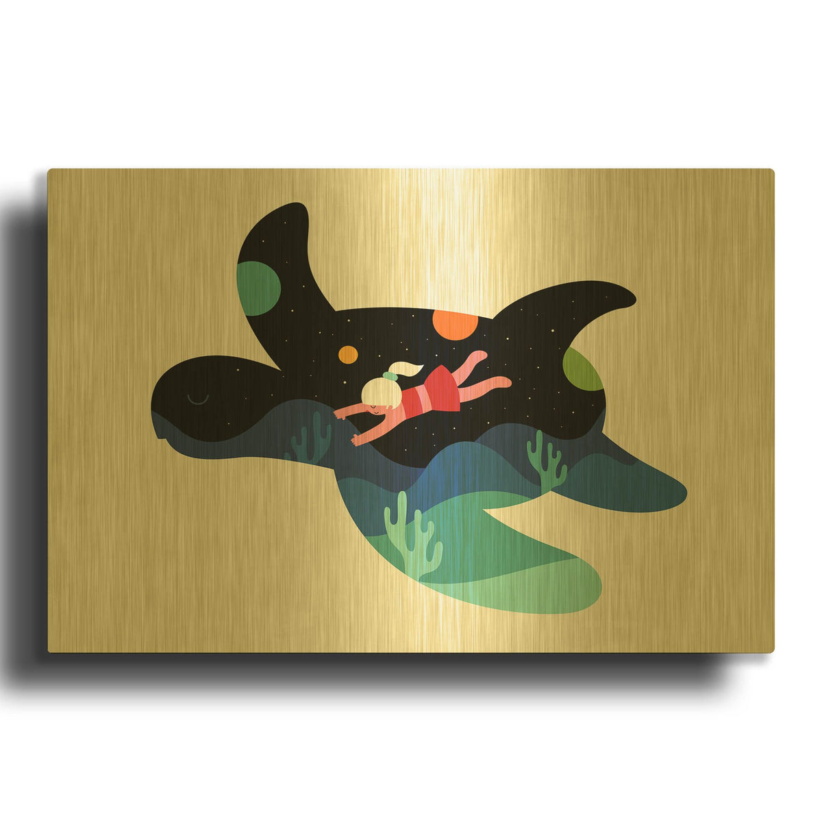 'Ocean Roaming' By Andy Westface Gold Metal Wall Art