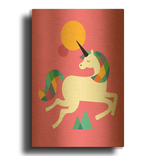 'To Be A Unicorn' By Andy Westface Gold Metal Wall Art
