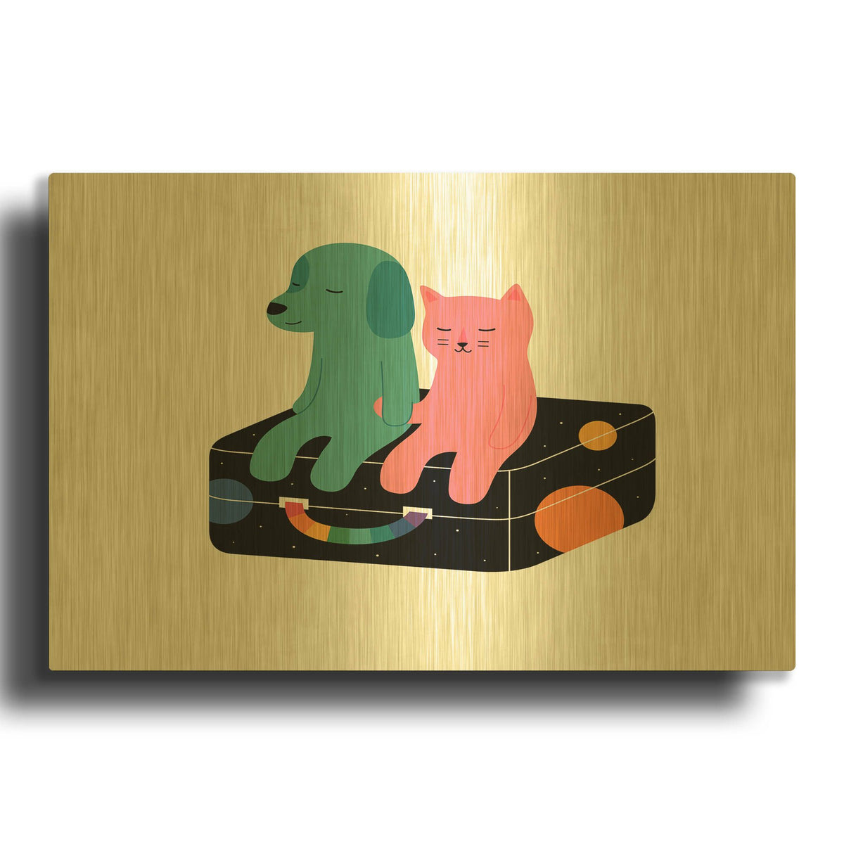 'Travel More' By Andy Westface Gold Metal Wall Art