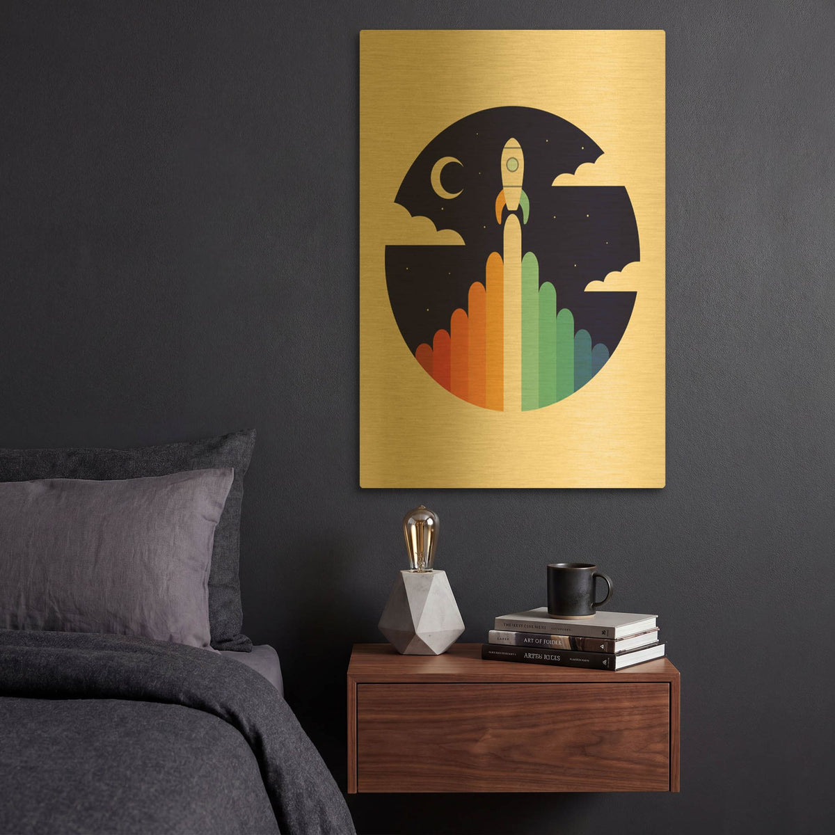'Up' By Andy Westface Gold Metal Wall Art