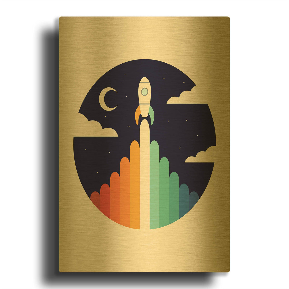'Up' By Andy Westface Gold Metal Wall Art