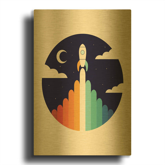 'Up' By Andy Westface Gold Metal Wall Art