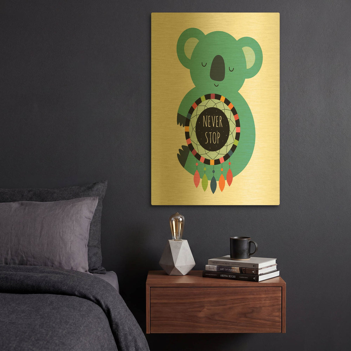 'Never Stop Dreaming' By Andy Westface Gold Metal Wall Art