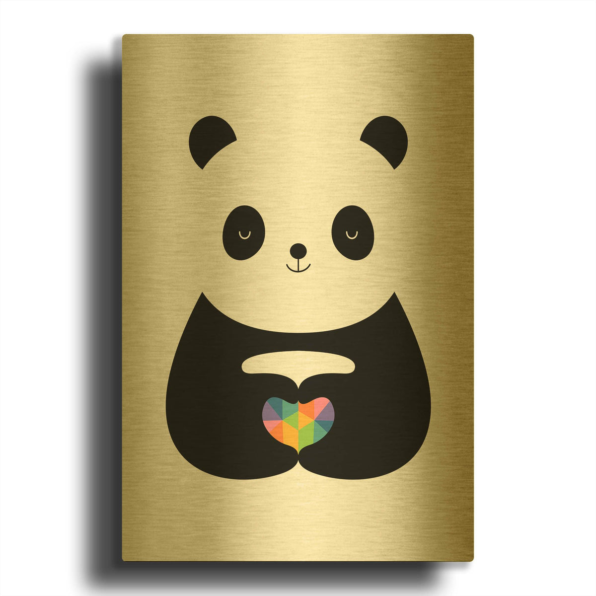 'Panda Love' By Andy Westface Gold Metal Wall Art