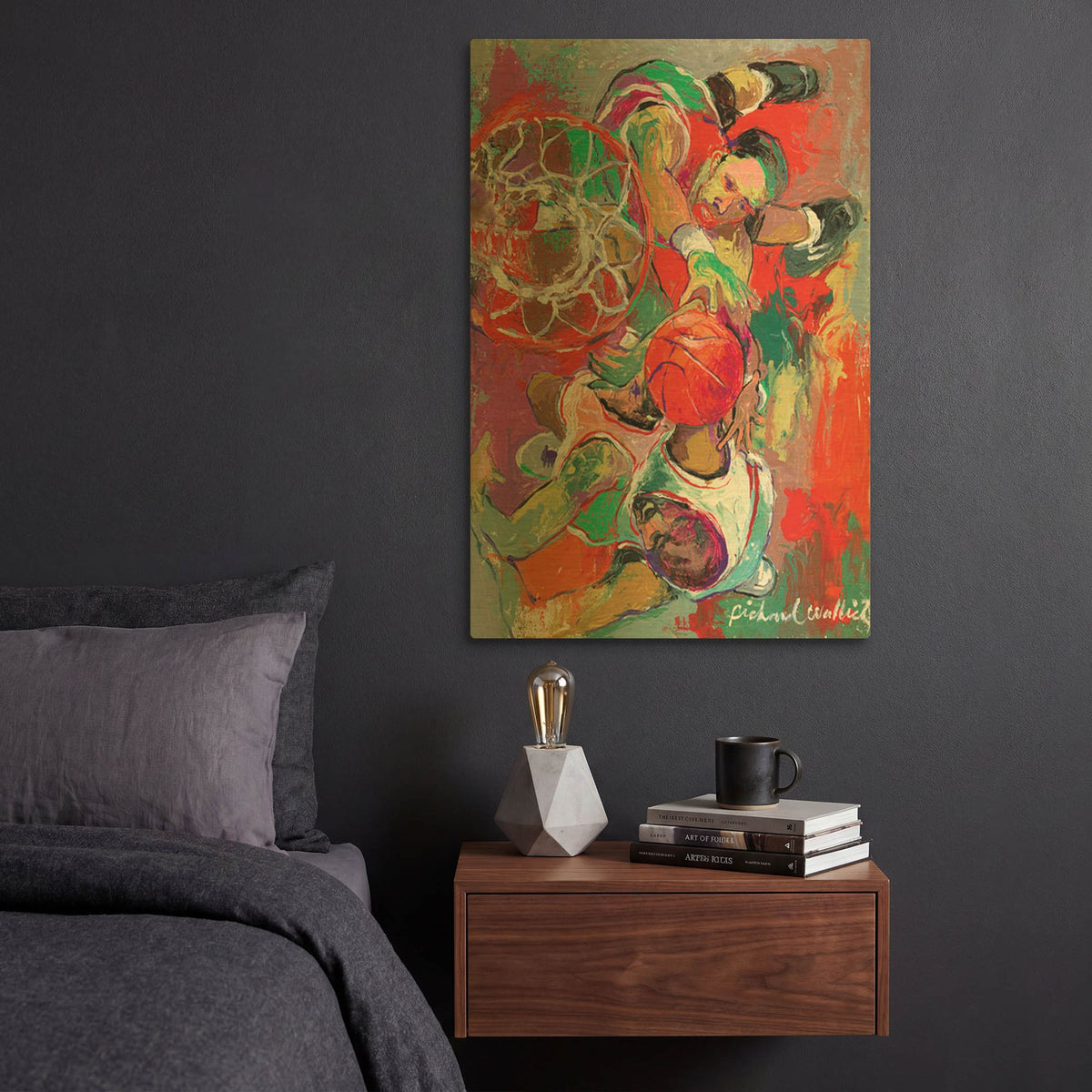 'Basketball' By Richard Wallich Gold Metal Wall Art