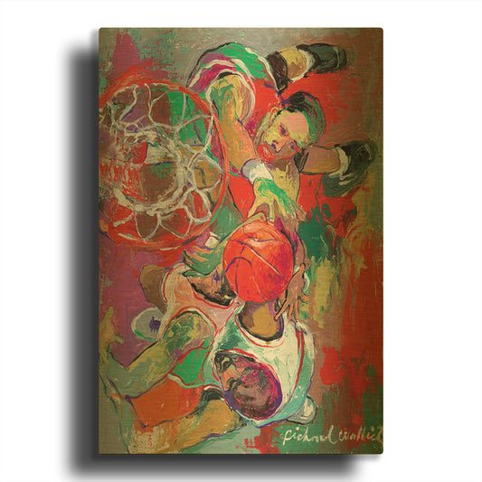 'Basketball' By Richard Wallich Gold Metal Wall Art