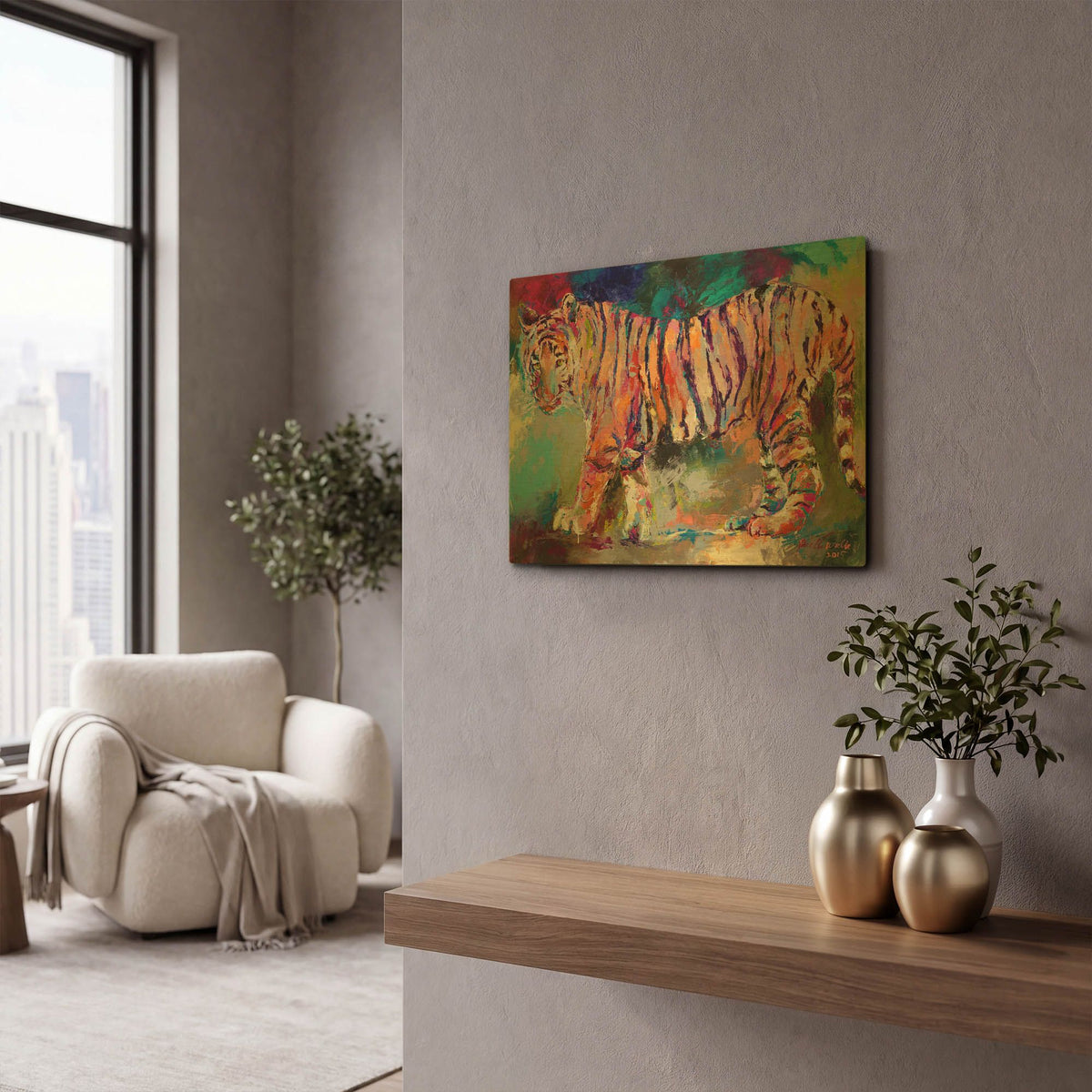 'Bengal Tiger' By Richard Wallich Gold Metal Wall Art
