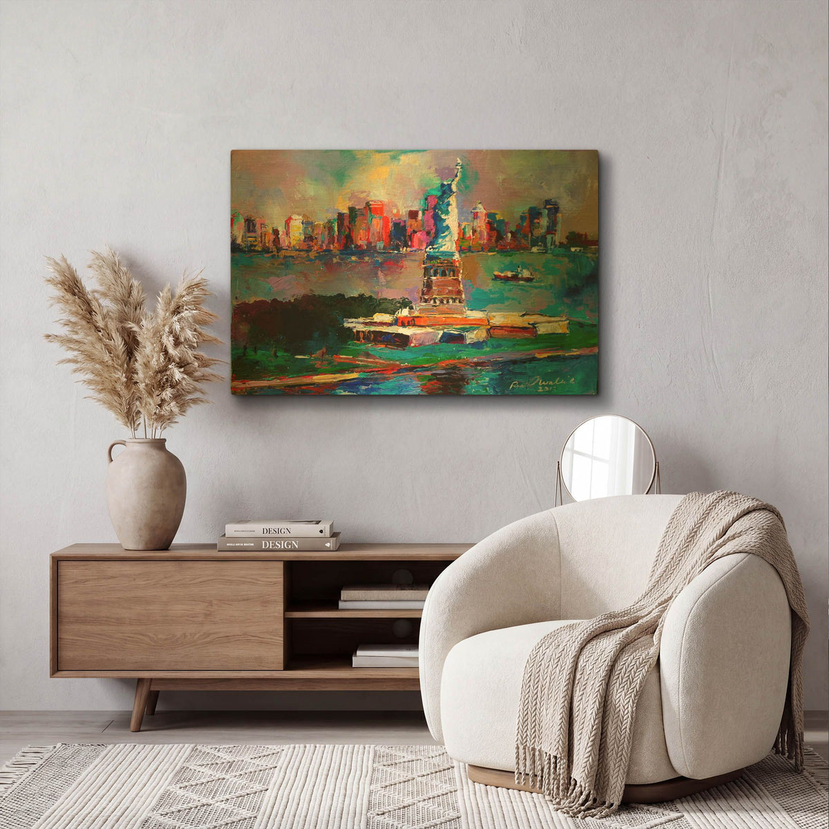 'New York' By Richard Wallich Gold Metal Wall Art