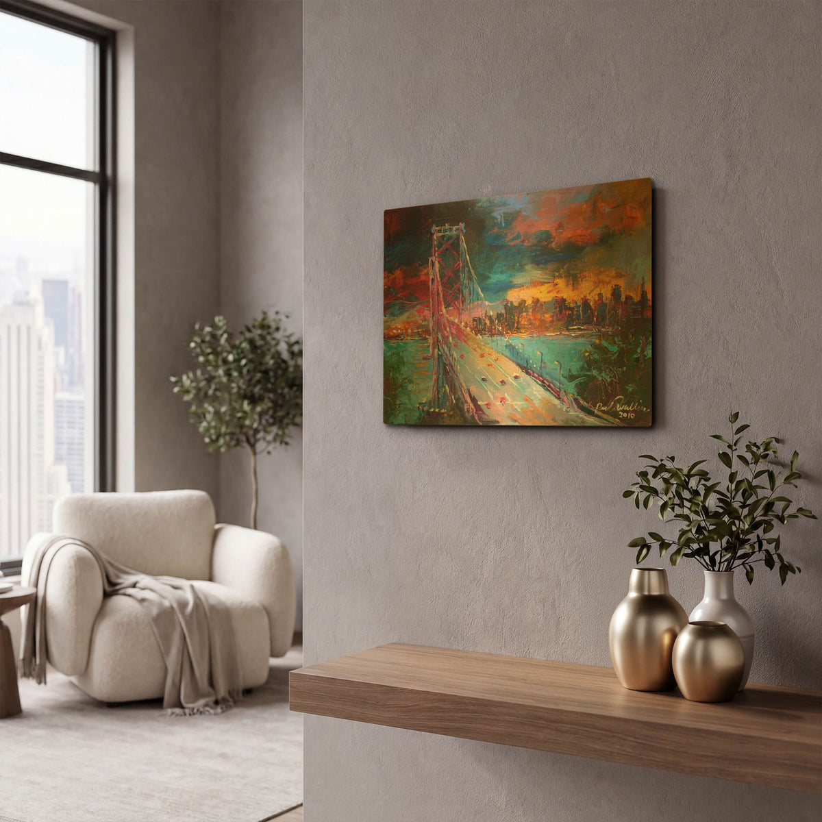 'San Fran' By Richard Wallich Gold Metal Wall Art