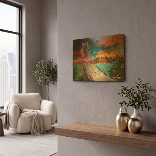 'San Fran' By Richard Wallich Gold Metal Wall Art