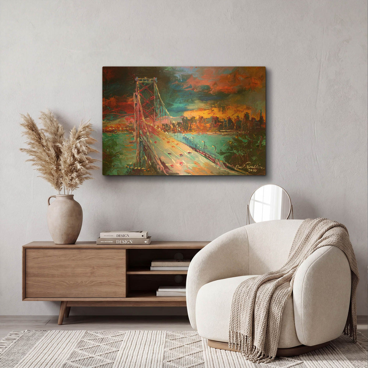 'San Fran' By Richard Wallich Gold Metal Wall Art