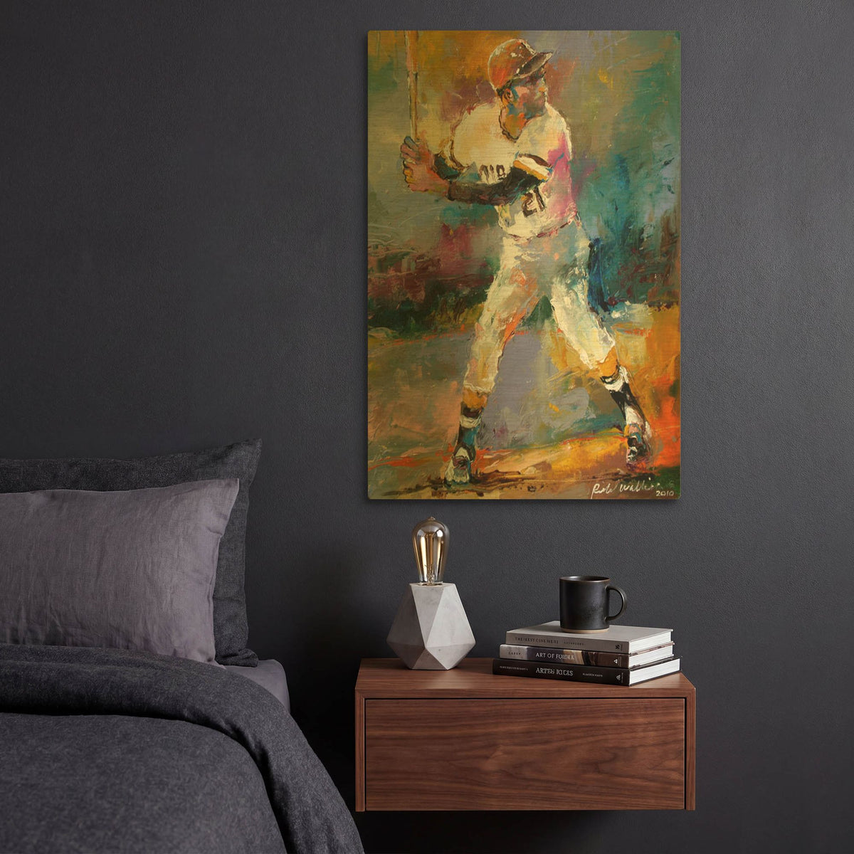 'Roberto Clemente' By Richard Wallich Gold Metal Wall Art