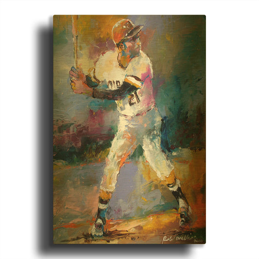 'Roberto Clemente' By Richard Wallich Gold Metal Wall Art