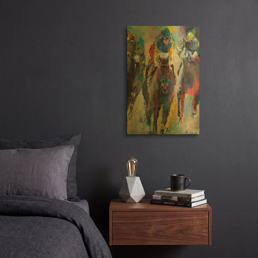 'Jockeys' By Richard Wallich Gold Metal Wall Art