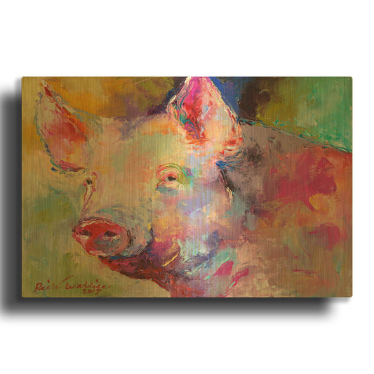 'Piggy' By Richard Wallich Gold Metal Wall Art