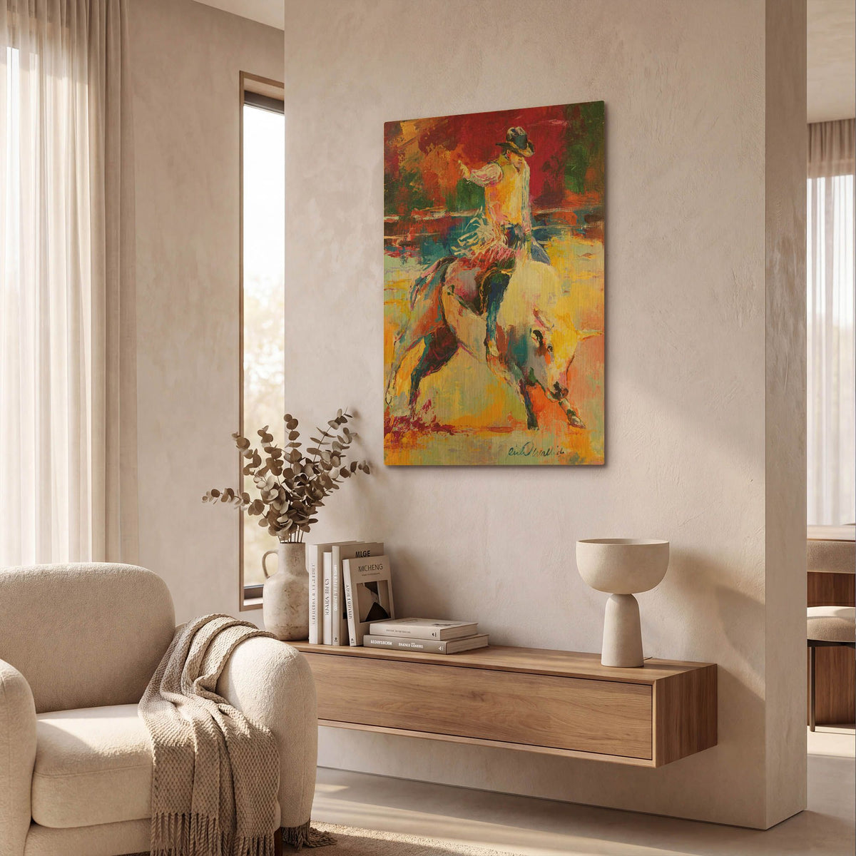 'Rodeo' By Richard Wallich Gold Metal Wall Art