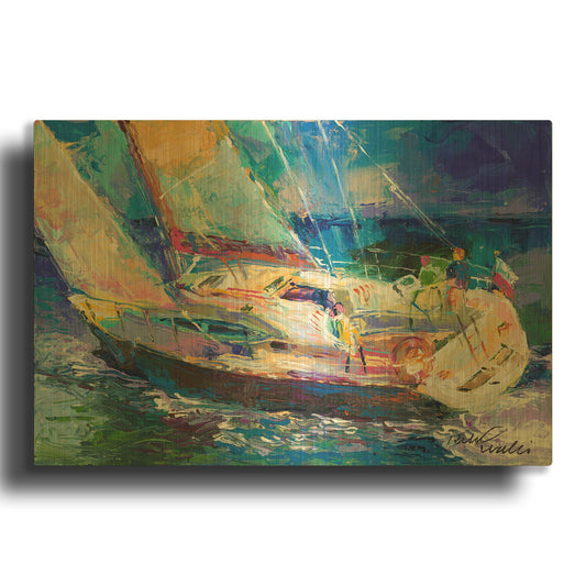 'Sailboat 2' By Richard Wallich Gold Metal Wall Art