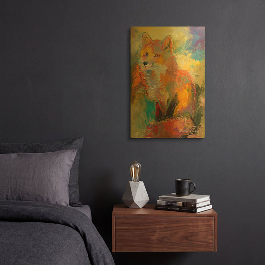 'Fox' By Richard Wallich Gold Metal Wall Art