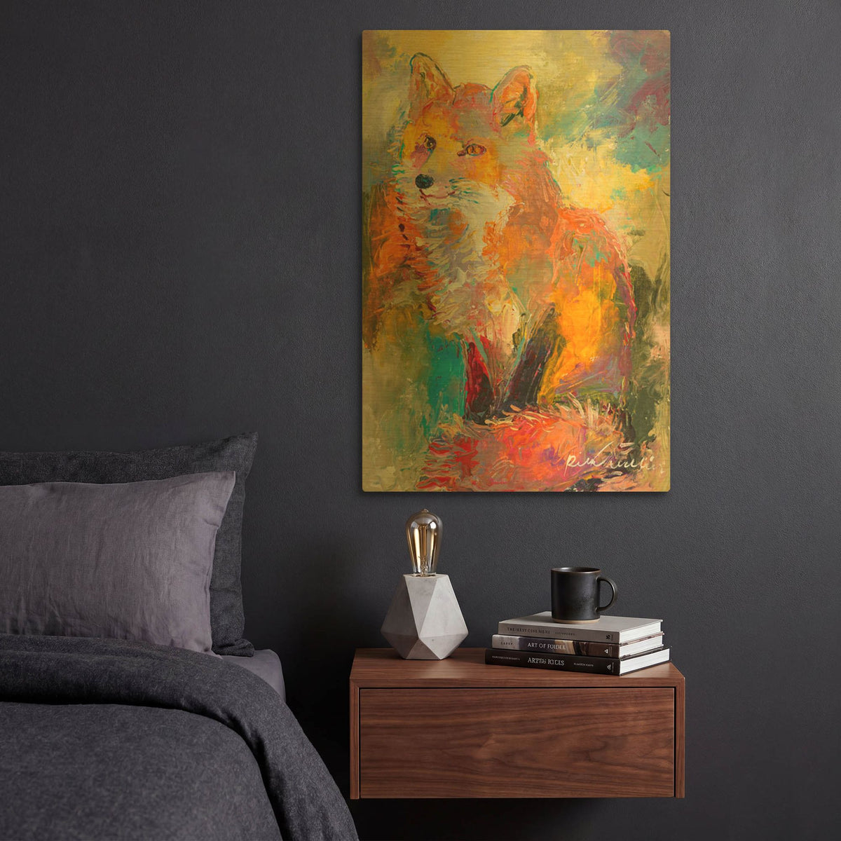 'Fox' By Richard Wallich Gold Metal Wall Art