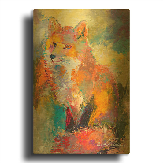 'Fox' By Richard Wallich Gold Metal Wall Art