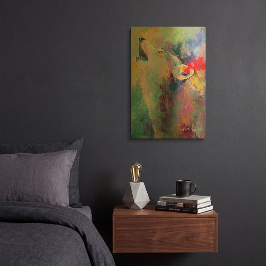 'Wolf' By Richard Wallich Gold Metal Wall Art