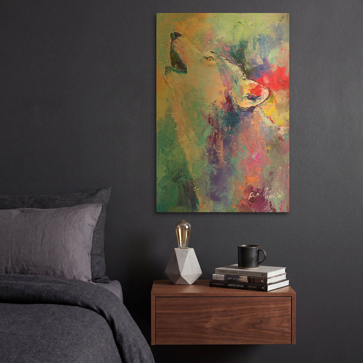'Wolf' By Richard Wallich Gold Metal Wall Art
