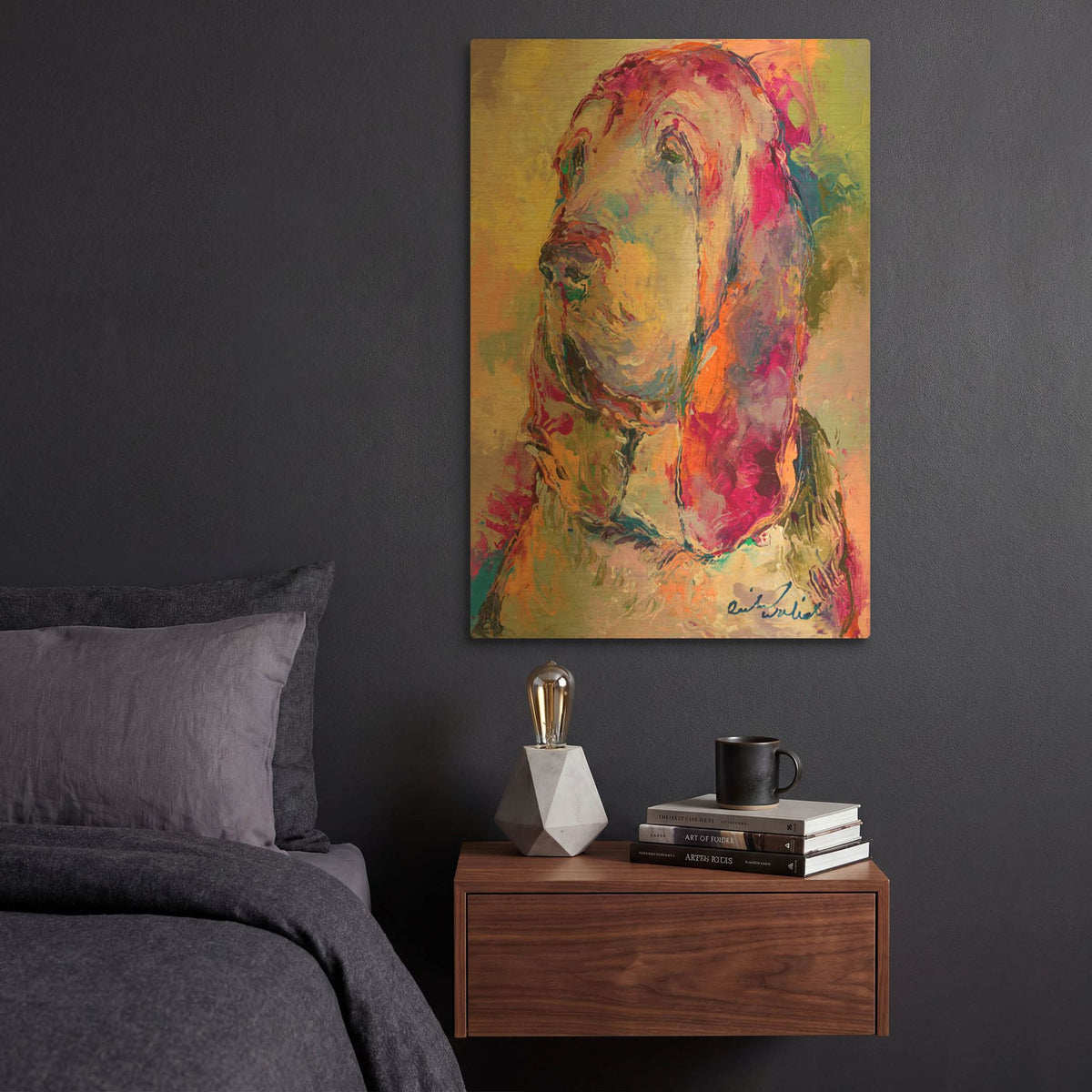 'Blood Hound' By Richard Wallich Gold Metal Wall Art