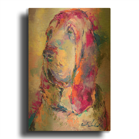 'Blood Hound' By Richard Wallich Gold Metal Wall Art
