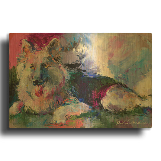 'German Shepherd' By Richard Wallich Gold Metal Wall Art