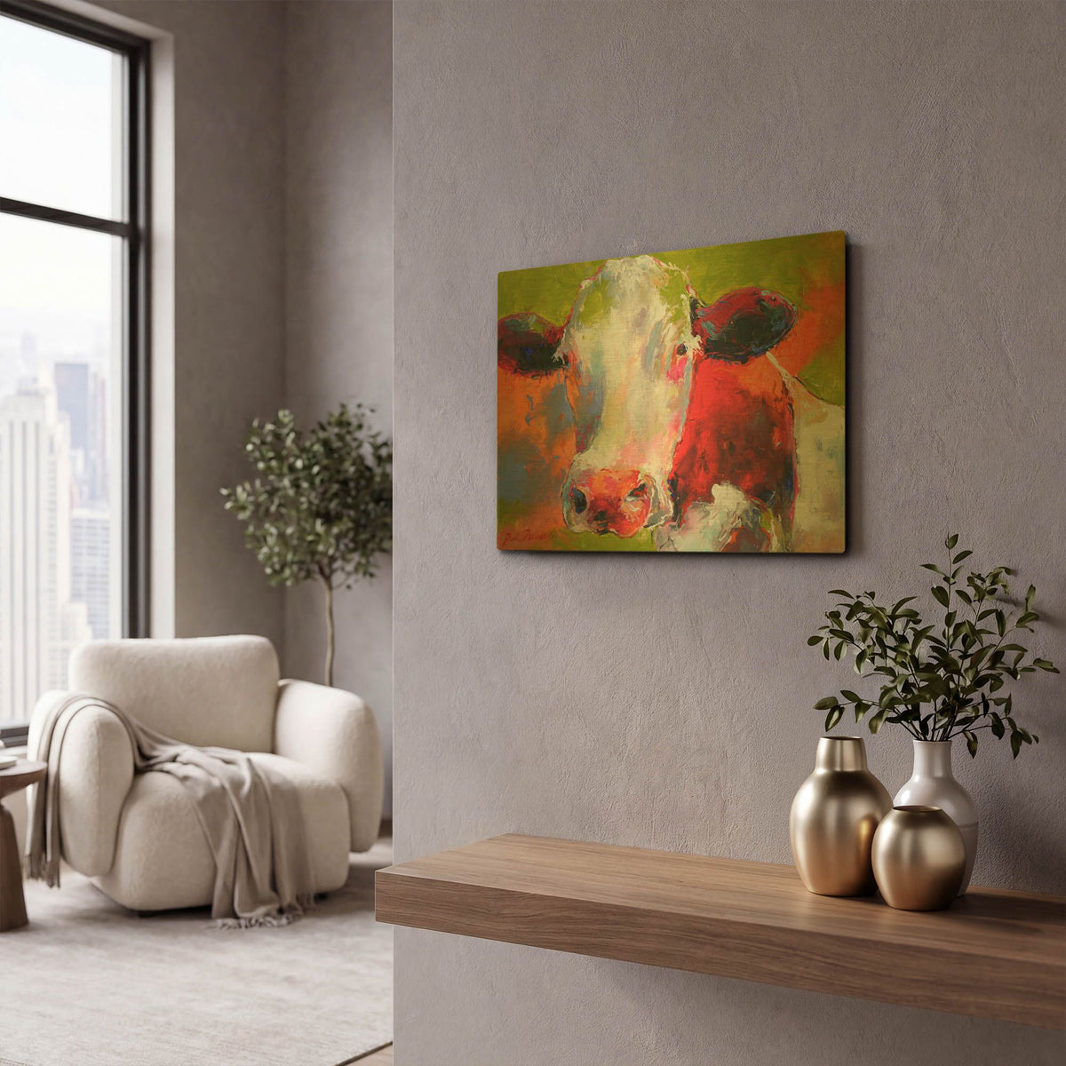 'Art Cow' By Richard Wallich Gold Metal Wall Art