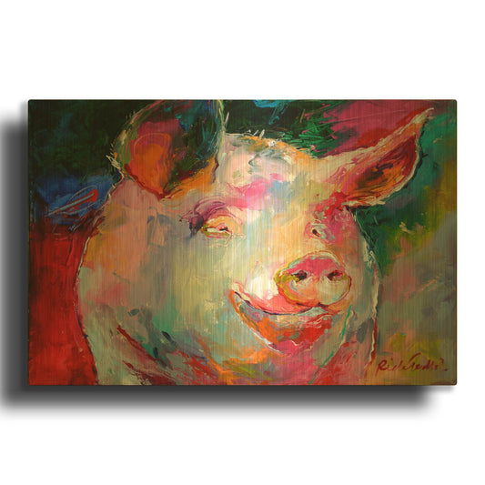 'Art Pig 1' By Richard Wallich Gold Metal Wall Art