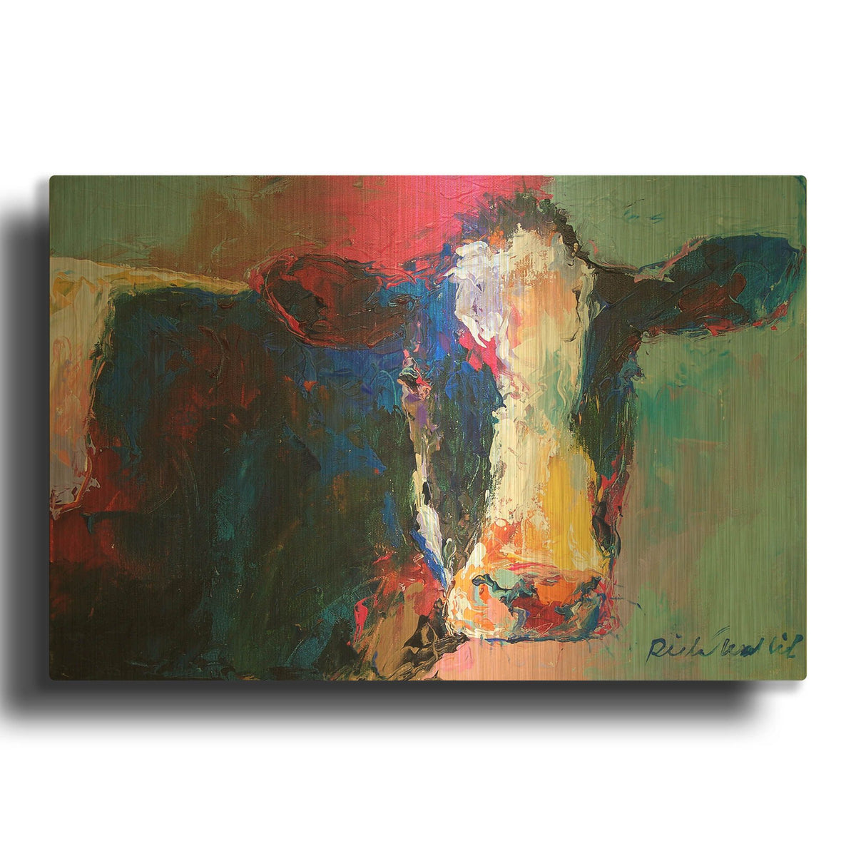 'Art B Cow' By Richard Wallich Gold Metal Wall Art