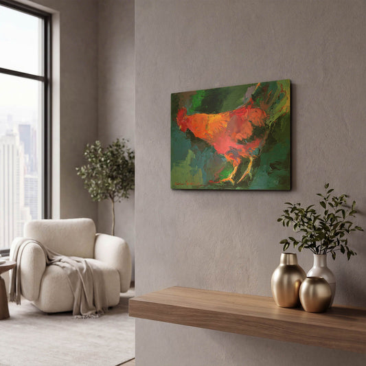 'Art Chicken' By Richard Wallich Gold Metal Wall Art
