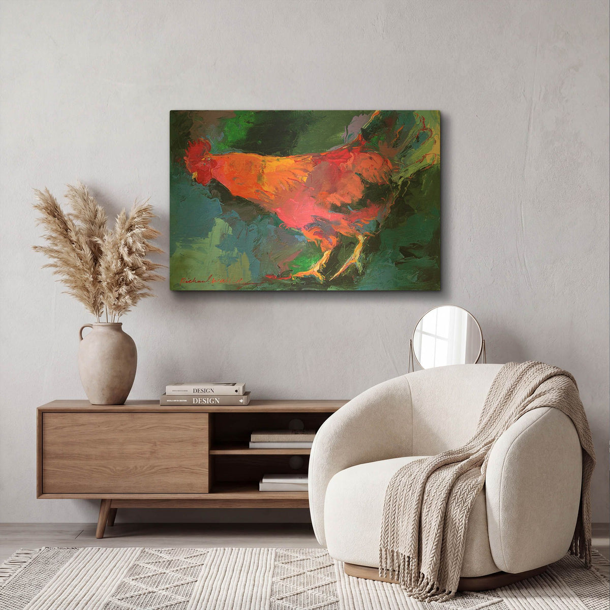 'Art Chicken' By Richard Wallich Gold Metal Wall Art