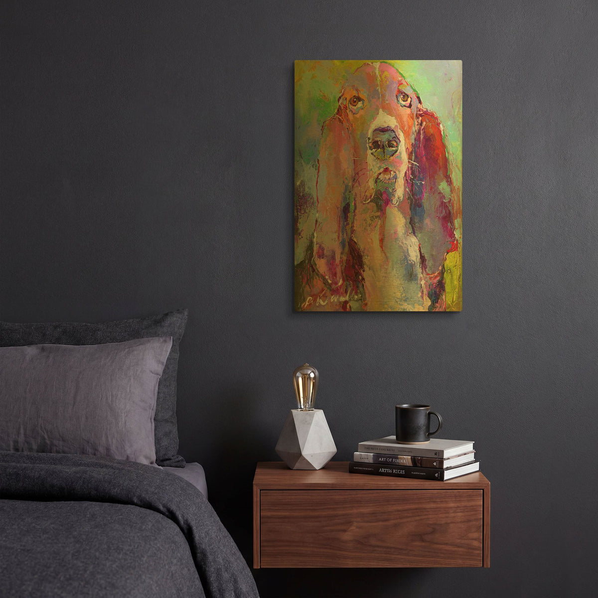 'Art Basset Hound' By Richard Wallich Gold Metal Wall Art