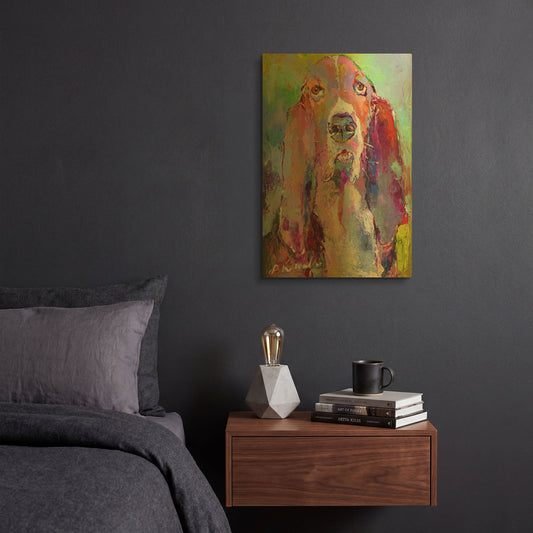 'Art Basset Hound' By Richard Wallich Gold Metal Wall Art