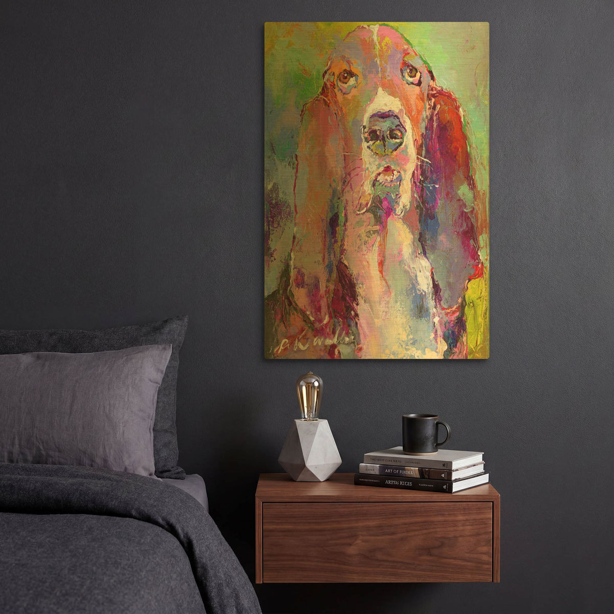 'Art Basset Hound' By Richard Wallich Gold Metal Wall Art