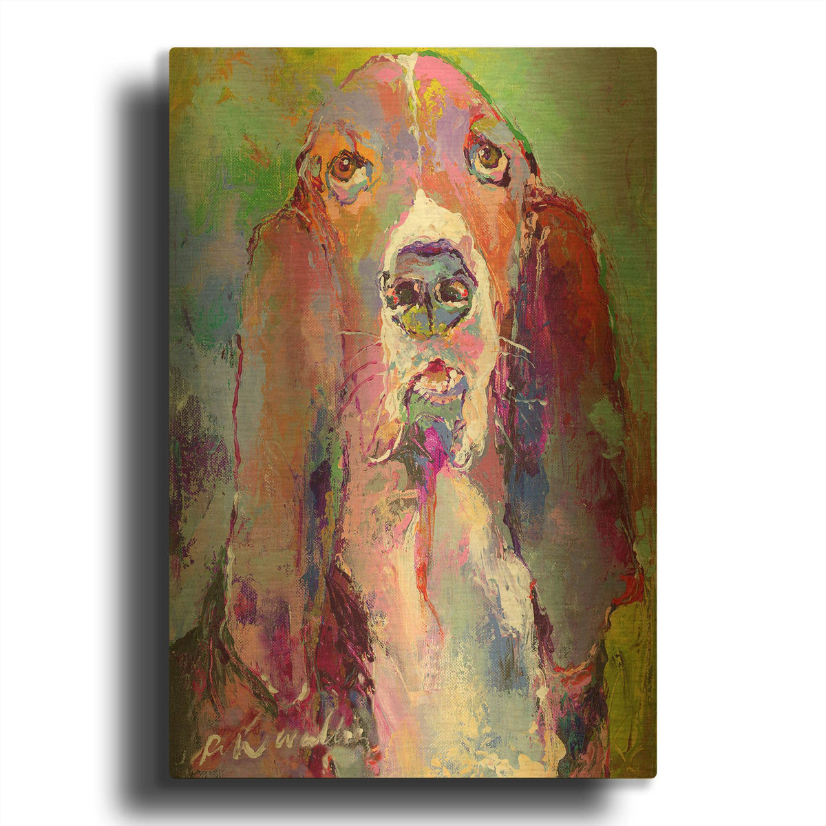 'Art Basset Hound' By Richard Wallich Gold Metal Wall Art