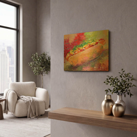 'Hotdog' By Richard Wallich Gold Metal Wall Art